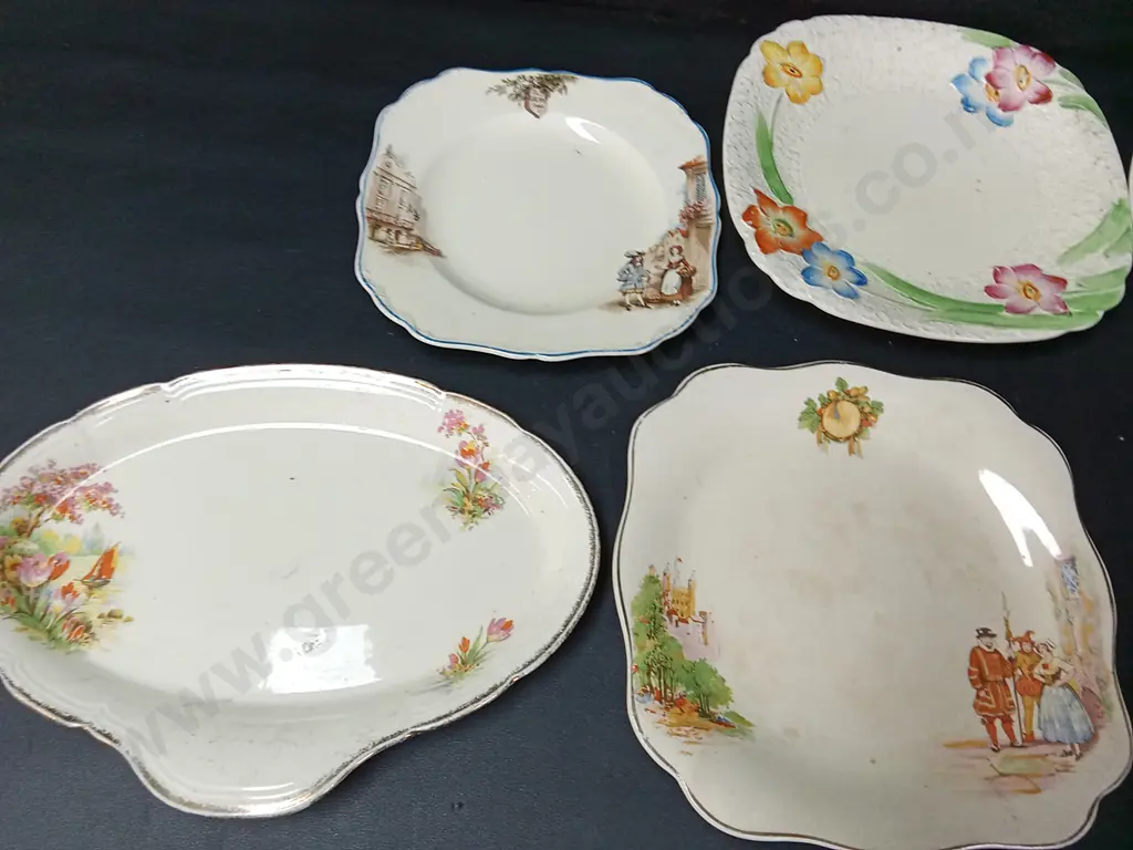 9 VINTAGE PLATES LARGEST L27CM, ALFRED MEAKIN, J&G MEAKIN AND MORE Image 1++