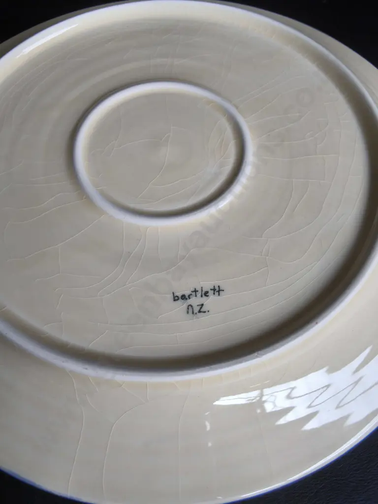 SET OF 3 VINTAGE HAND PAINTED CERAMIC FISH PLATES, MADE IN NZ, DIA 29 CM Image 1++
