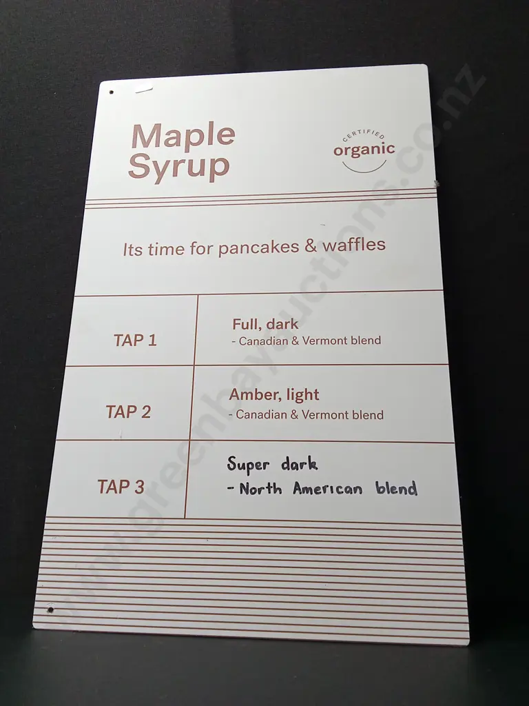 CERTIFIED ORGANIC MAPLE SYRUP SIGN L45CM H70CM Image 1++