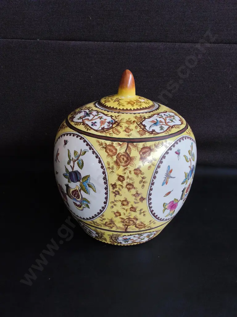 VINTAGE CHINESE PORCELAIN LIDDED GINGER JAR, H 27 CM Image 1++