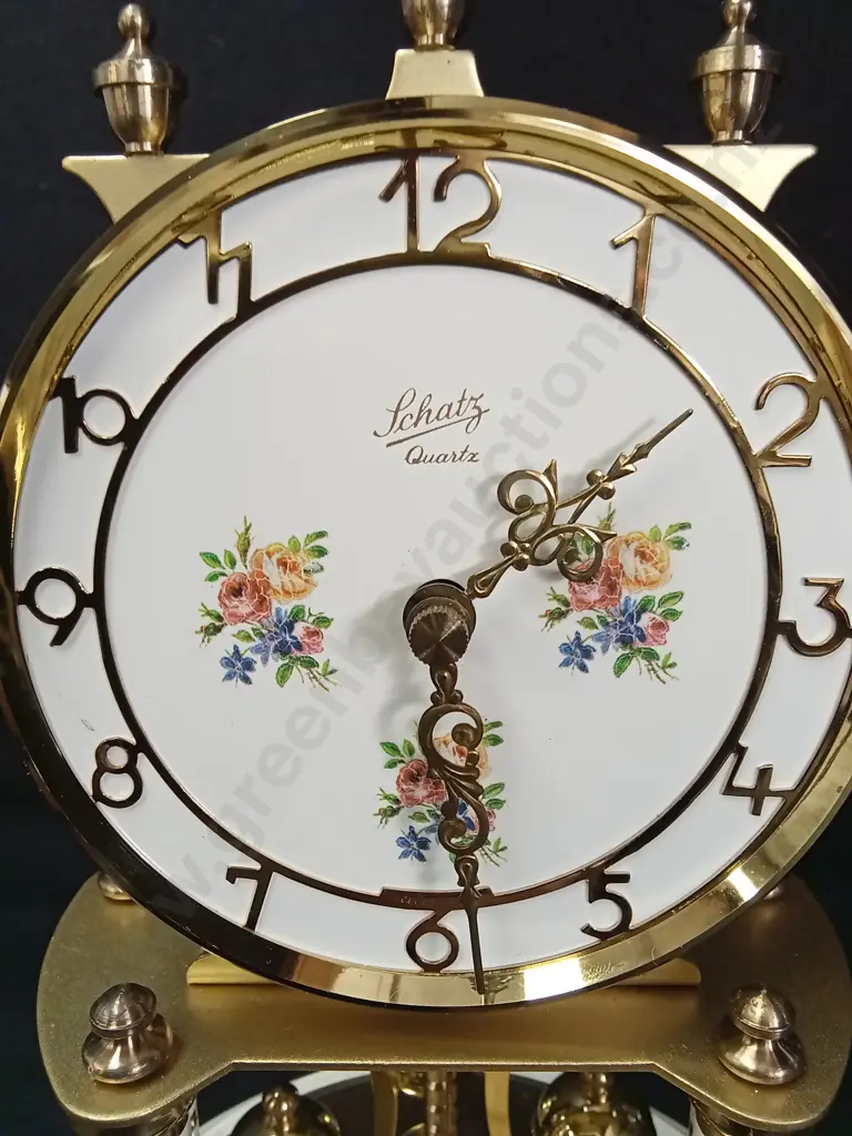 VINTAGE SCHATZ 400-DAY ANNIVERSARY CLOCK MADE IN GERMANY H29CM Image 1++