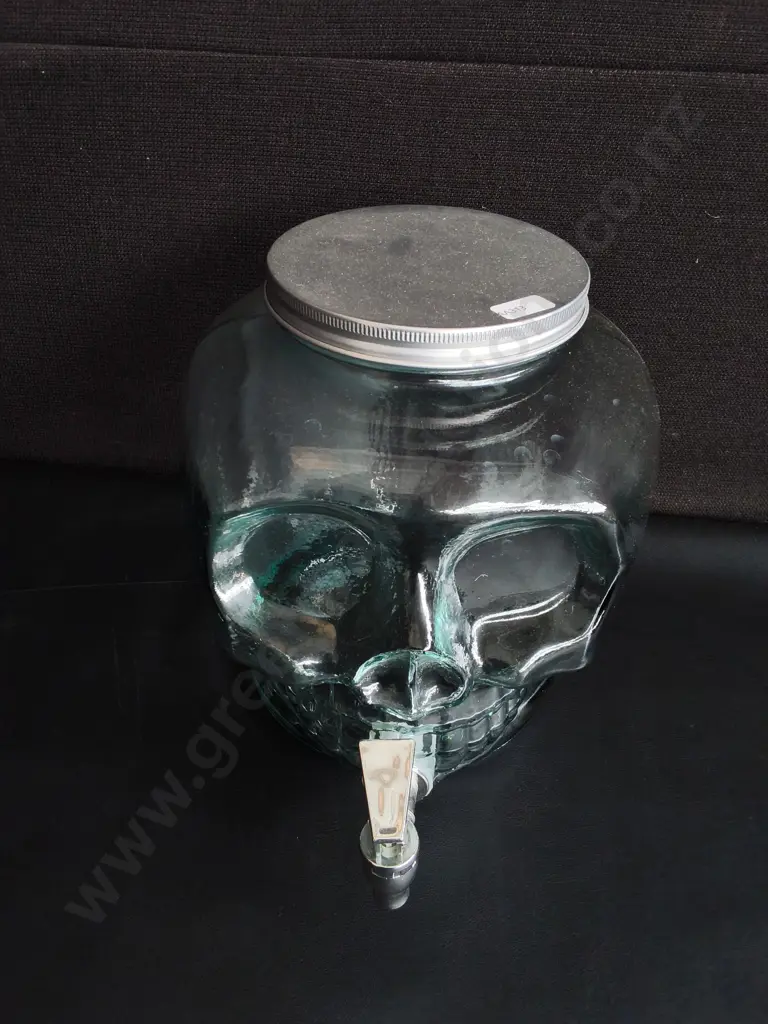 GLASS SKULL DRINK DESPENSER H 24 CM Image 1++
