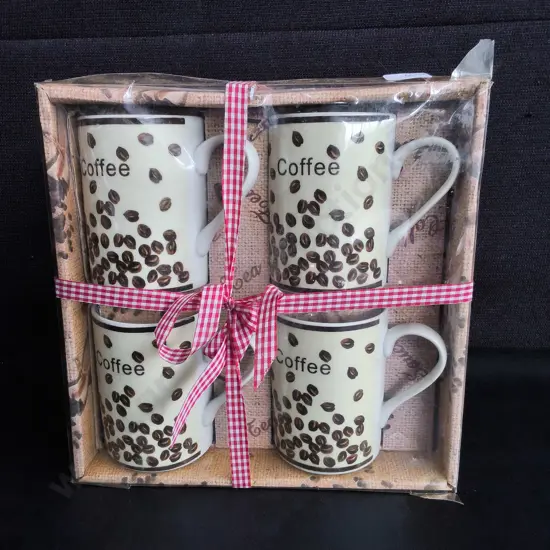 BRAND NEW SET OF 4 MUGS, BOXED
