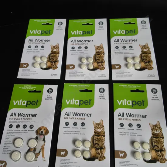 BRAND NEW PET WORMERS, 6 PACKS