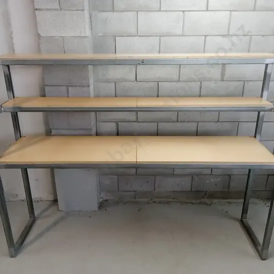 METAL FRAMED STORAGE SHELVES, H 159CM X W 212CM X D 50CM
