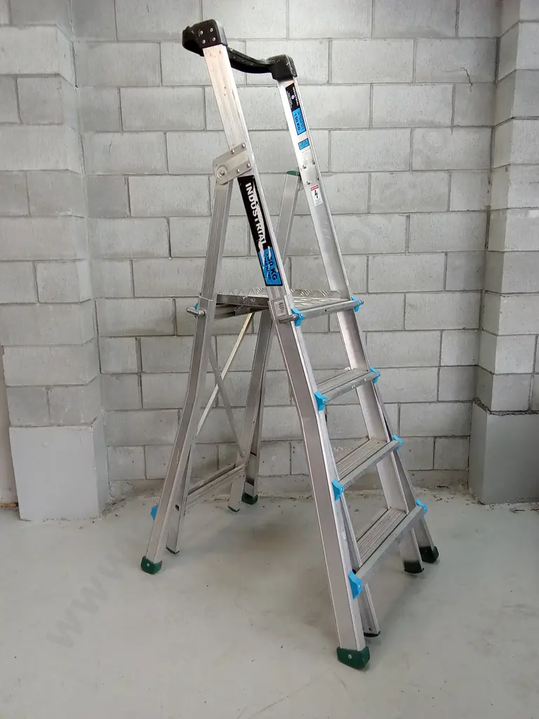 INDUSTRIAL LADDER 150KG LOAD, 215CM TALL Image 1++