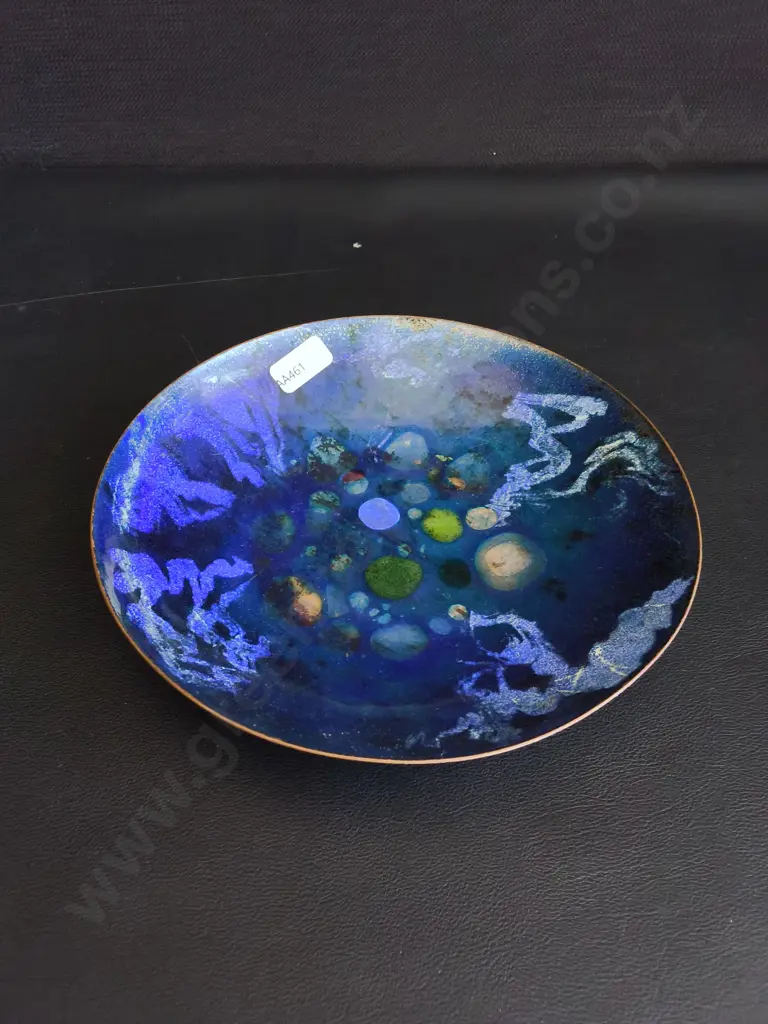 VINTAGE ENAMELED COPPER DISH, DIA 19 CM Image 1++