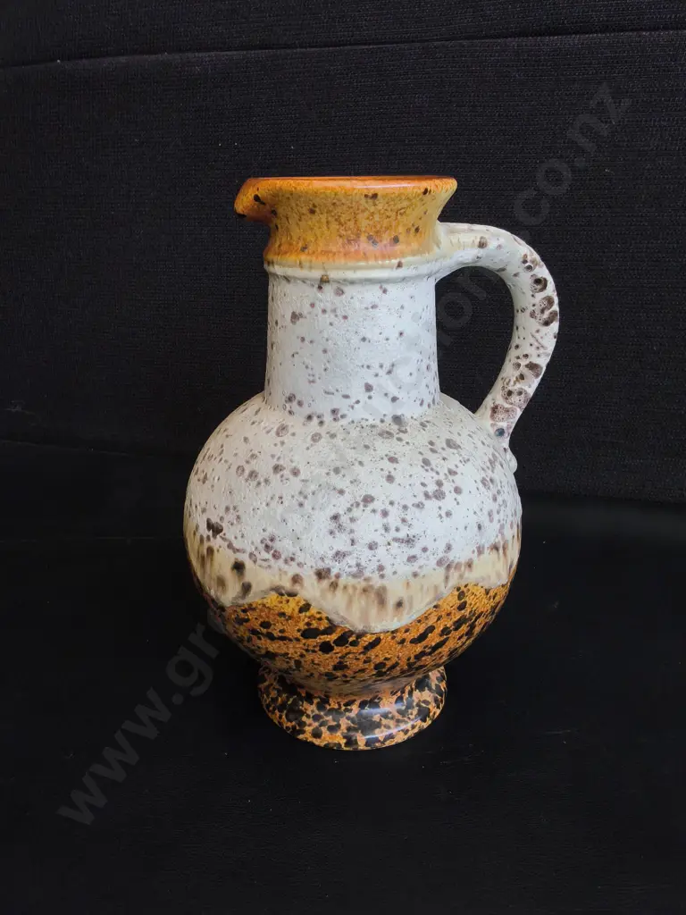 VINTAGE 1970S WEST GERMAN FAT LAVA CERAMIC JUG, H 23 CM Image 1++