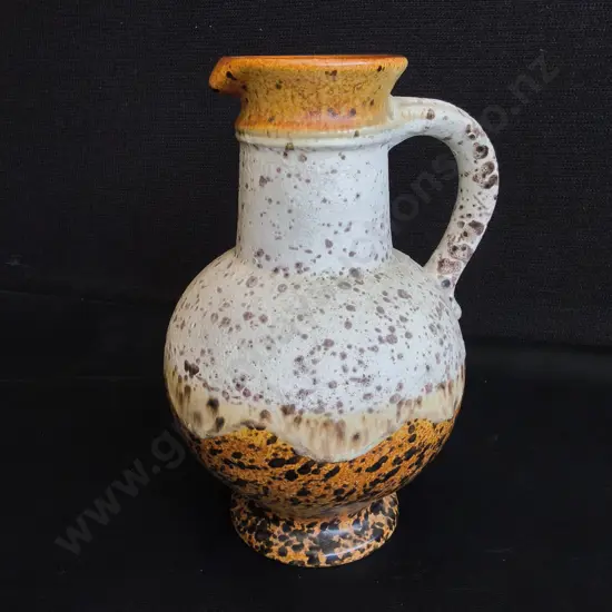VINTAGE 1970S WEST GERMAN FAT LAVA CERAMIC JUG, H 23 CM
