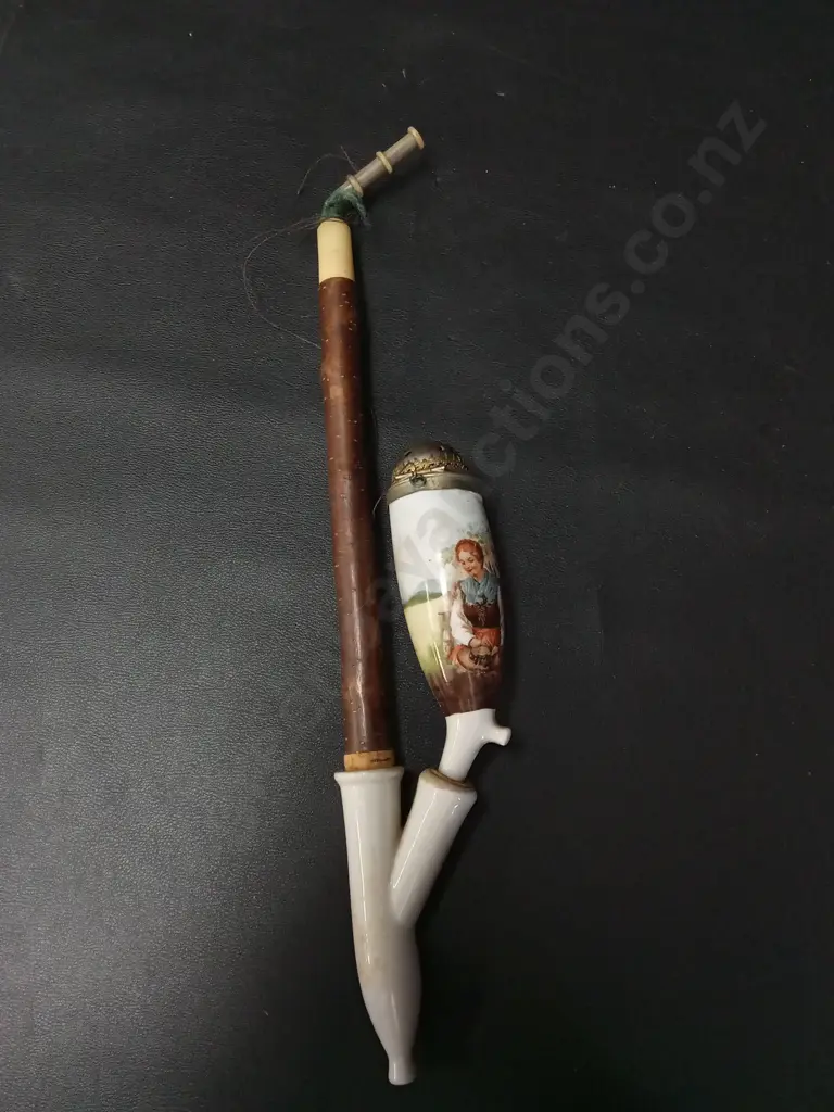 VINTAGE GERMAN PORCELAIN TOBACCO PIPE H33CM Image 1++