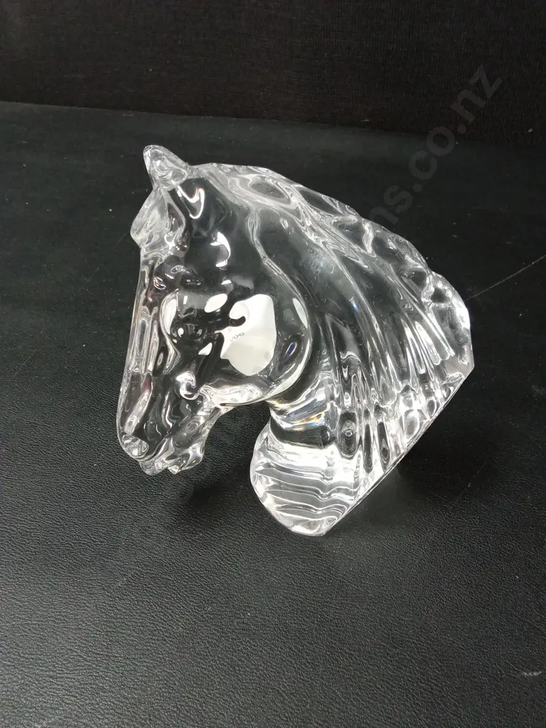 WATERFORD CRYSTAL HORSE HEAD SCULPTURE H12CM Image 1++
