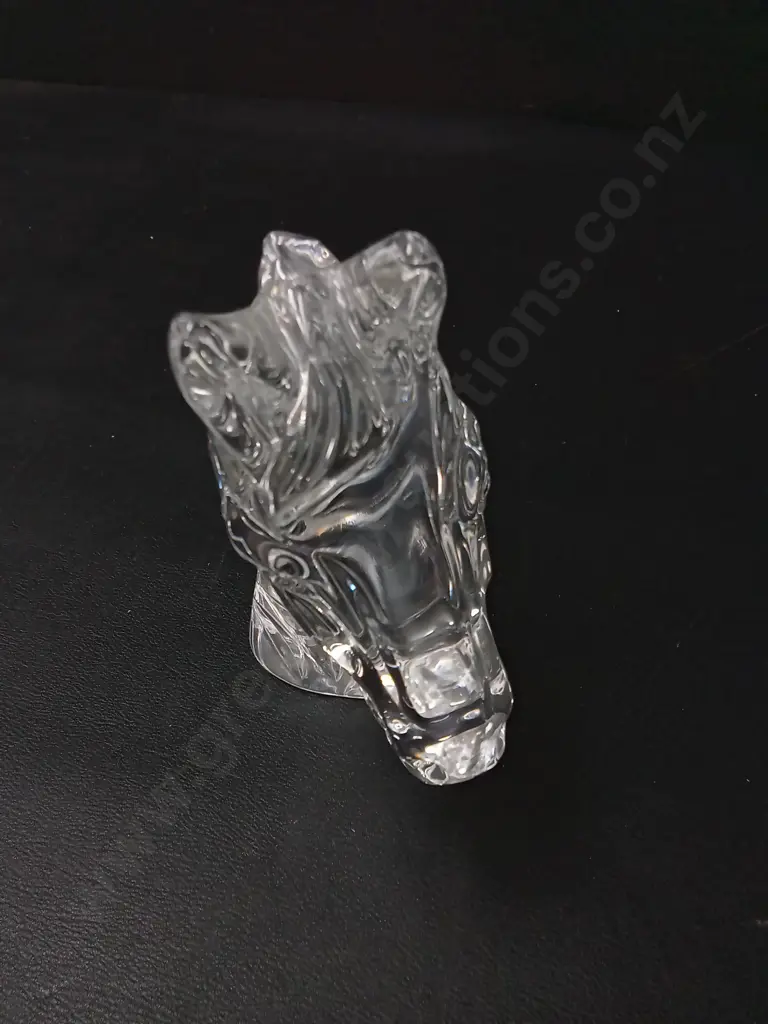 WATERFORD CRYSTAL HORSE HEAD SCULPTURE H12CM Image 1++