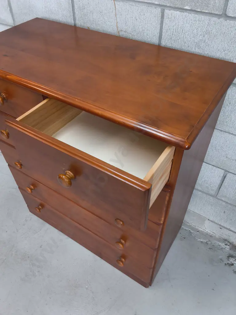 SOLID WOOD 6 DRAWER TALLBOY CHEST OF DRAWERS, H 1 M X W 89 CM X D 43 CM Image 1++