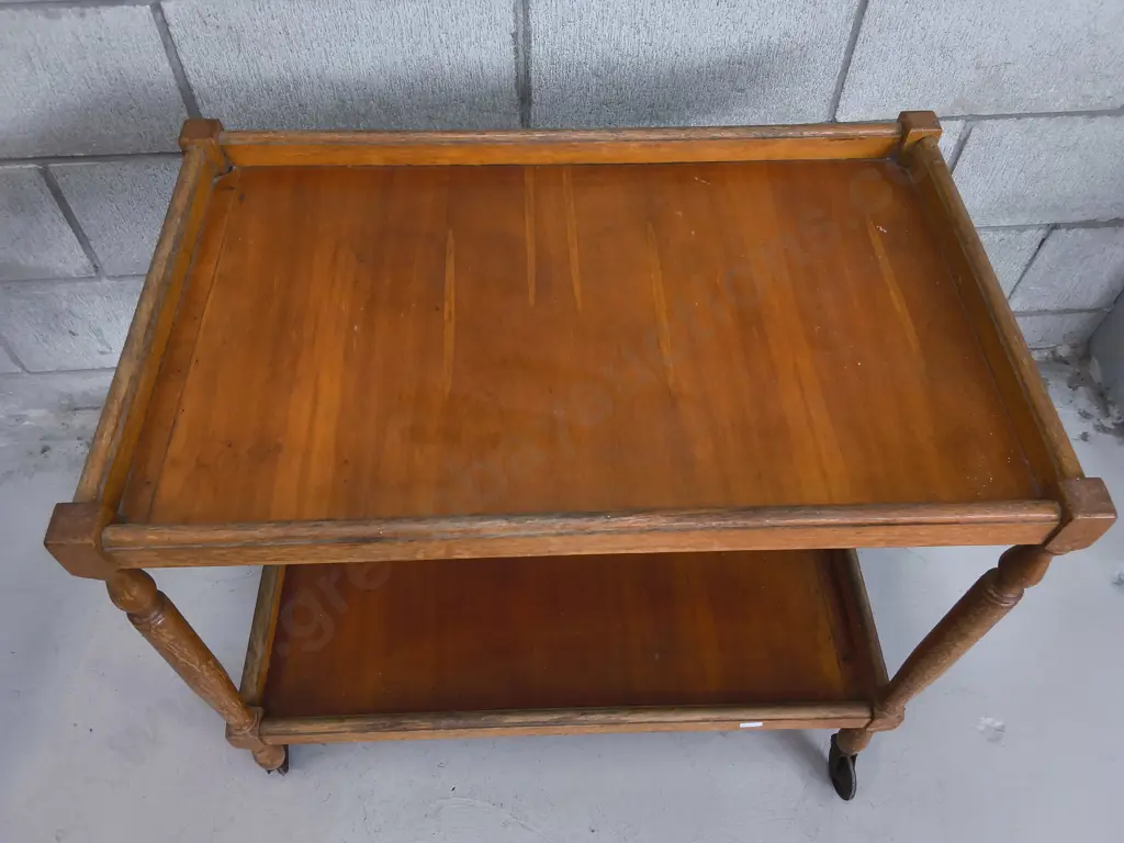 VINTAGE WOODEN TEA TROLLEY/ BAR CART, H 68 CM X W 75 CM X D 48 CM Image 1++