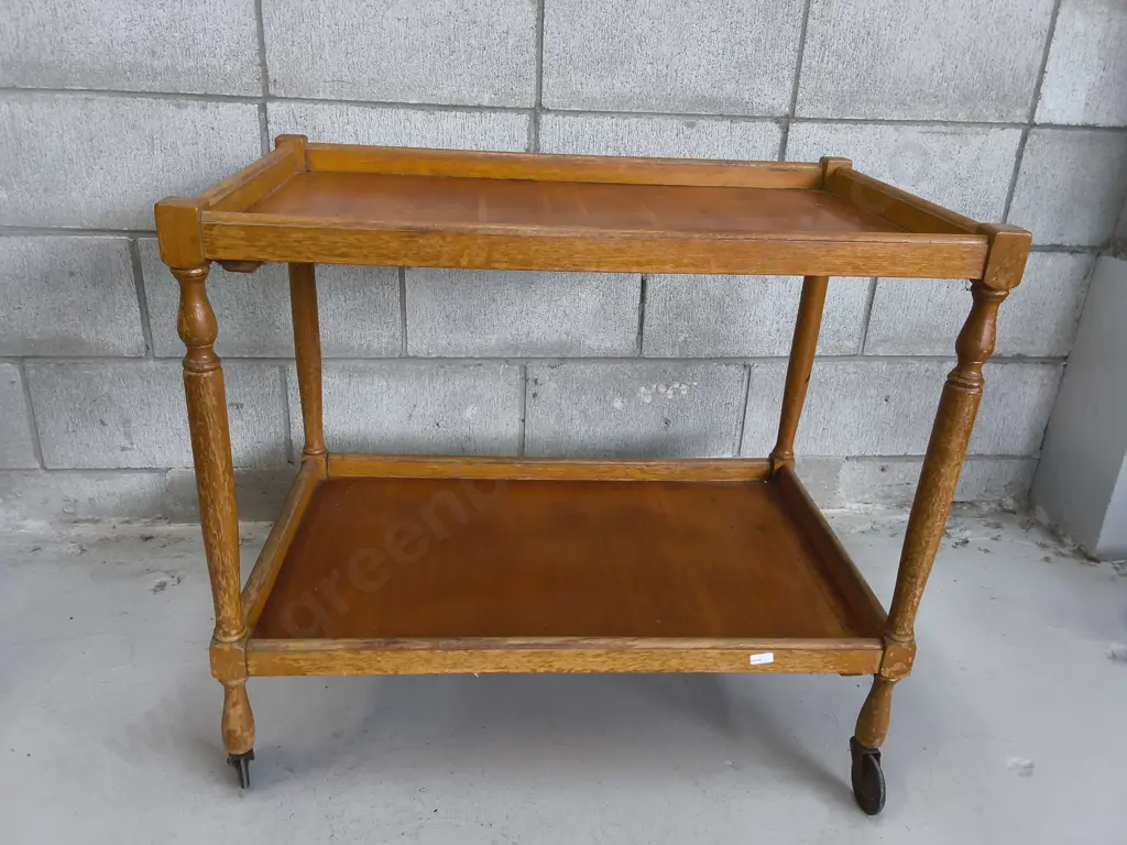 VINTAGE WOODEN TEA TROLLEY/ BAR CART, H 68 CM X W 75 CM X D 48 CM Image 1++
