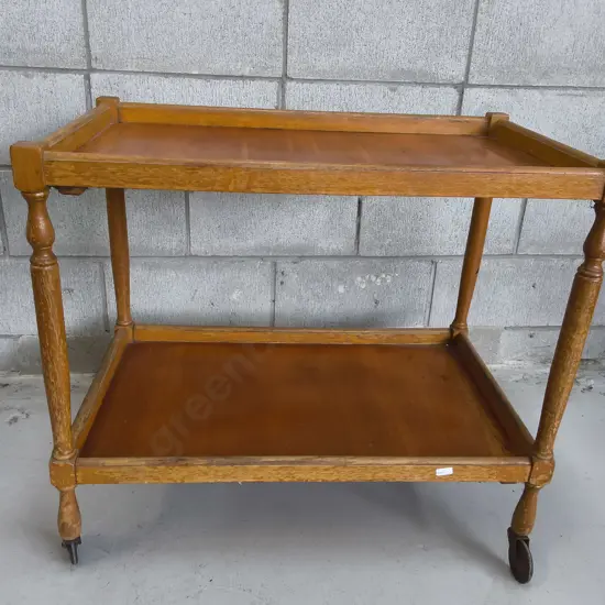 VINTAGE WOODEN TEA TROLLEY/ BAR CART, H 68 CM X W 75 CM X D 48 CM