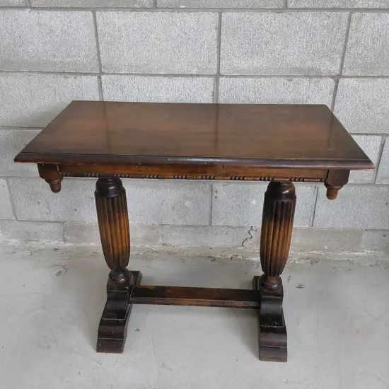 VINTAGE JACOBEAN REVIVAL LIBRARY TABLE, SOLID WOOD CONSOLE, H 67 CM X W 78 CM X D 42 CM