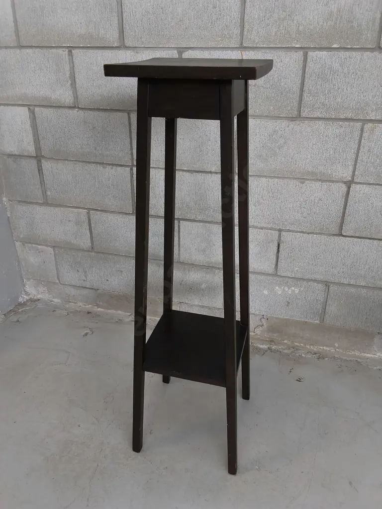 DARK WOODEN PLANT STAND, H 1.1 M X W 29 CM X D 29 CM Image 1++