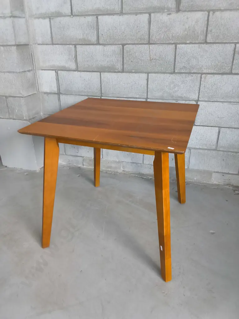 MID CENTURY WOODEN TABLE, H  76 CM X W 80 CM X D 80 CM Image 1++
