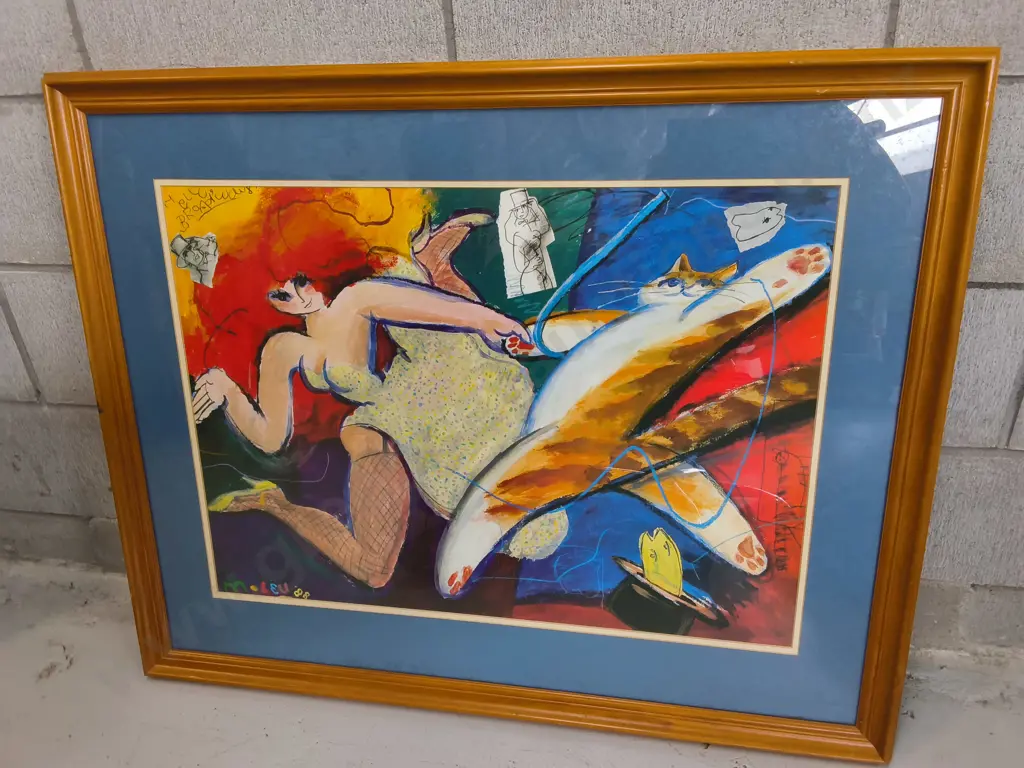 FRAMED MICHAEL LEU "HELLO BROADWAY" VINTAGE PRINT, H 75 CM X W 92 CM Image 1++