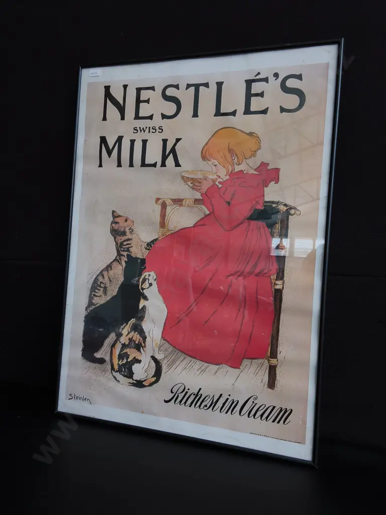 VINTAGE NESTLE PRINT FRAMED, H 70 CM X W 50 CM Image 1++