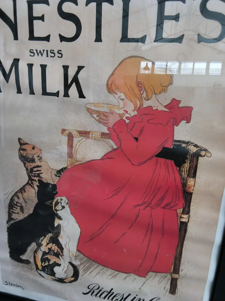 VINTAGE NESTLE PRINT FRAMED, H 70 CM X W 50 CM Image 1++