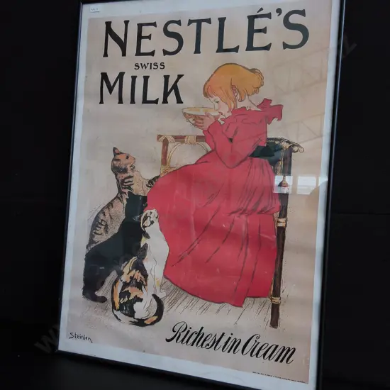 VINTAGE NESTLE PRINT FRAMED, H 70 CM X W 50 CM