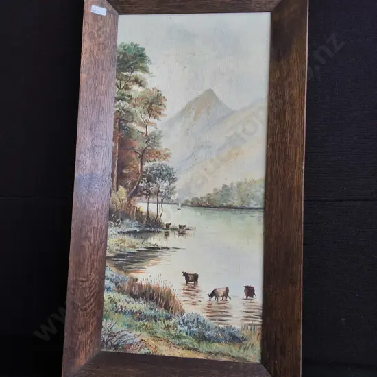 VINTAGE FRAMED LANDSCAPE PAINTING, H 69 CM X W 38 CM