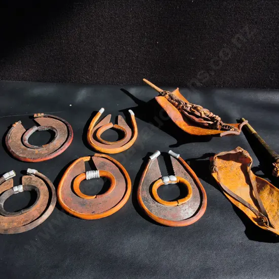 COLLECTION OF VINTAGE TURKANA WARRIOR WRIST KNIVES