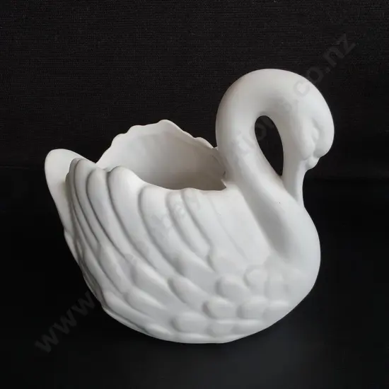 VINTAGE CERAMIC SWAN PLANTER/ VASE, H 19 CM