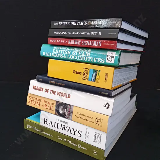 9 BOOKS ON TRAINS, 1 ON CARAVANS