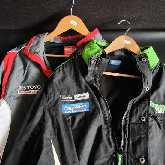 PAIR OF RACING JACKETS, SIZE L AND 2XL