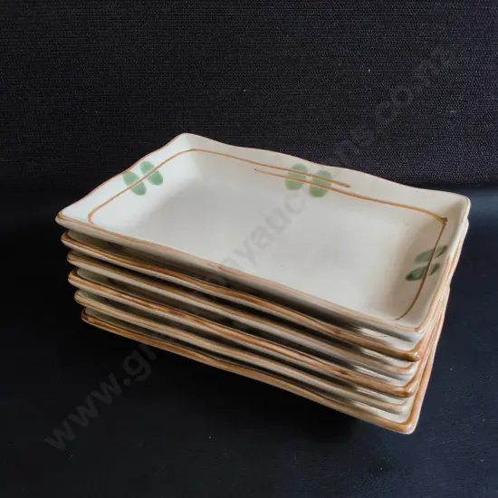 VINTAGE TAKITO CO. JAPANESE CERAMIC YAKIMONO PLATES, SET OF 6, W 20 CM