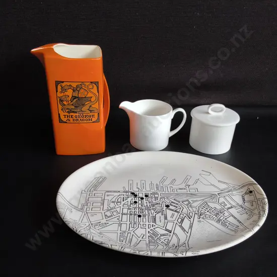VINTAGE CERAMICS, CROWN LYNN, CARLTON WARE AND WEDGWOOD, 4 PIECES, TALLEST H 18 CM