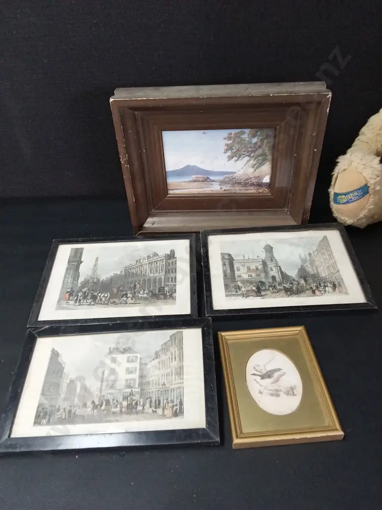 5 VINTAGE PHOTO FRAMES LARGEST L27CM AND A TRADITIONAL TEDDY BEAR Image 1++
