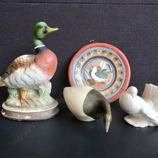 4 PIECES VINTAGE BIRD DECOR, TALLEST H 23 CM