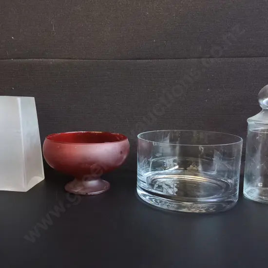 GLASSWARE DECOR, 4 PIECES, TALLEST H 23 CM
