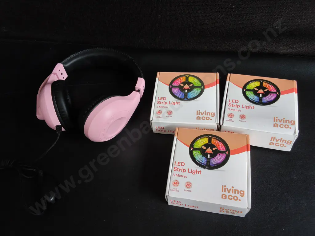 HEADPHONES AND 3 BRAND NEW PACKS OF LED STRIPS Image 1++