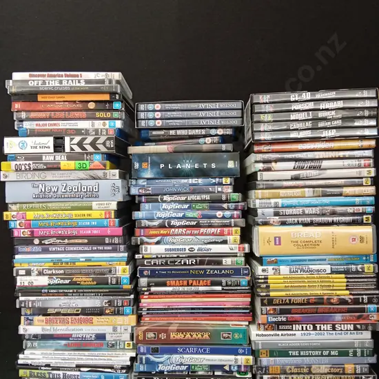 BOX OF DVDS
