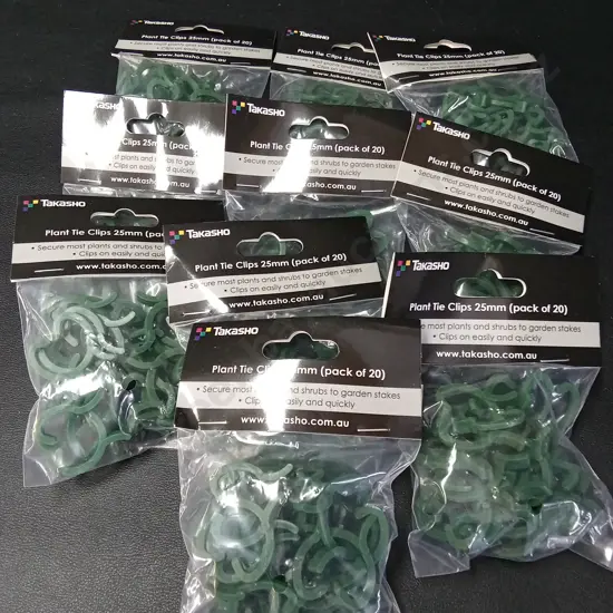 10 PACKS OF 20 TAKASHO PLANT TIE CLIPS