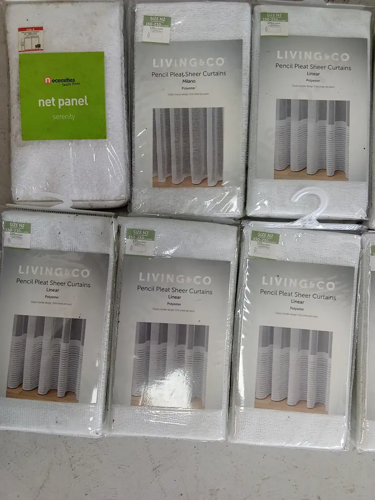 BOX OF NET CURTAINS, 8X 120CM DROP AND 4X 200CM DROP Image 1++