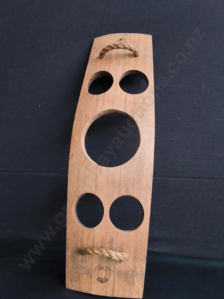 BARRELL STAVE SERVING PLATTER (holes are for holding bowls), H 87 CM Image 1++