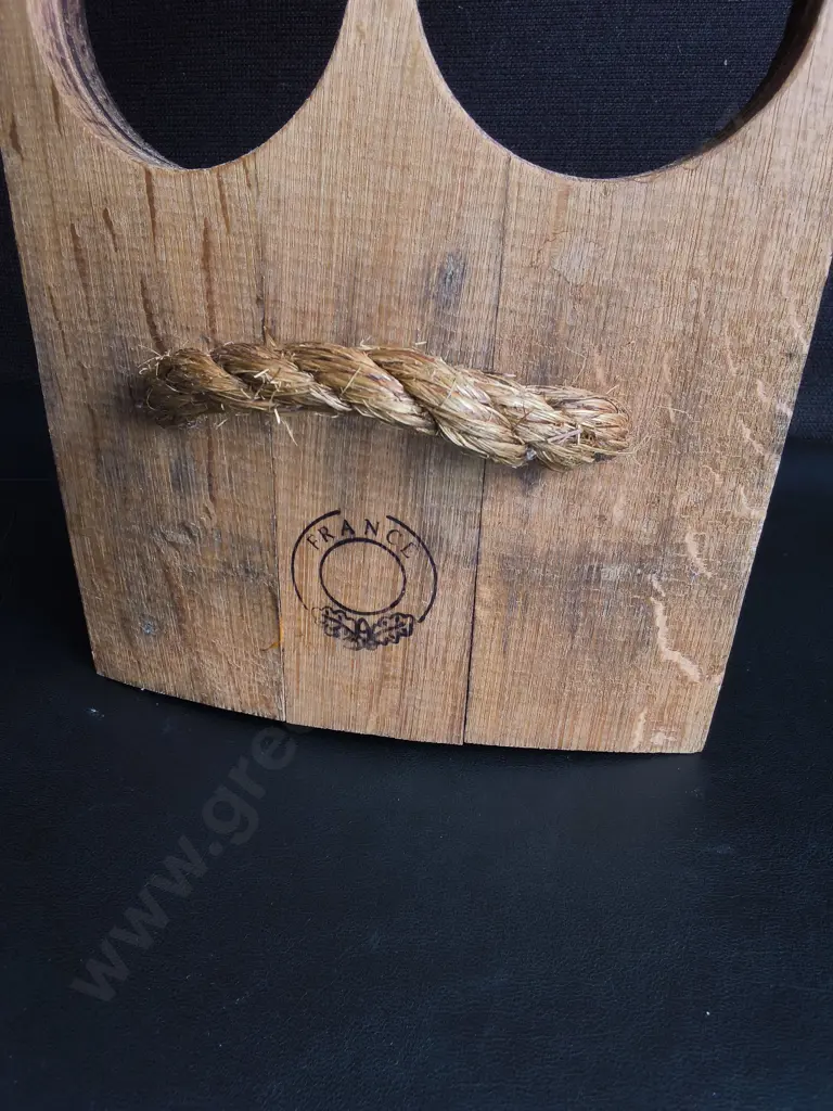 BARRELL STAVE SERVING PLATTER (holes are for holding bowls), H 87 CM Image 1++
