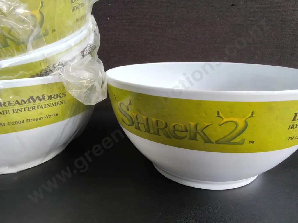 5 BRAND NEW SHREK 2 ADVERTISING BOWLS Image 1++