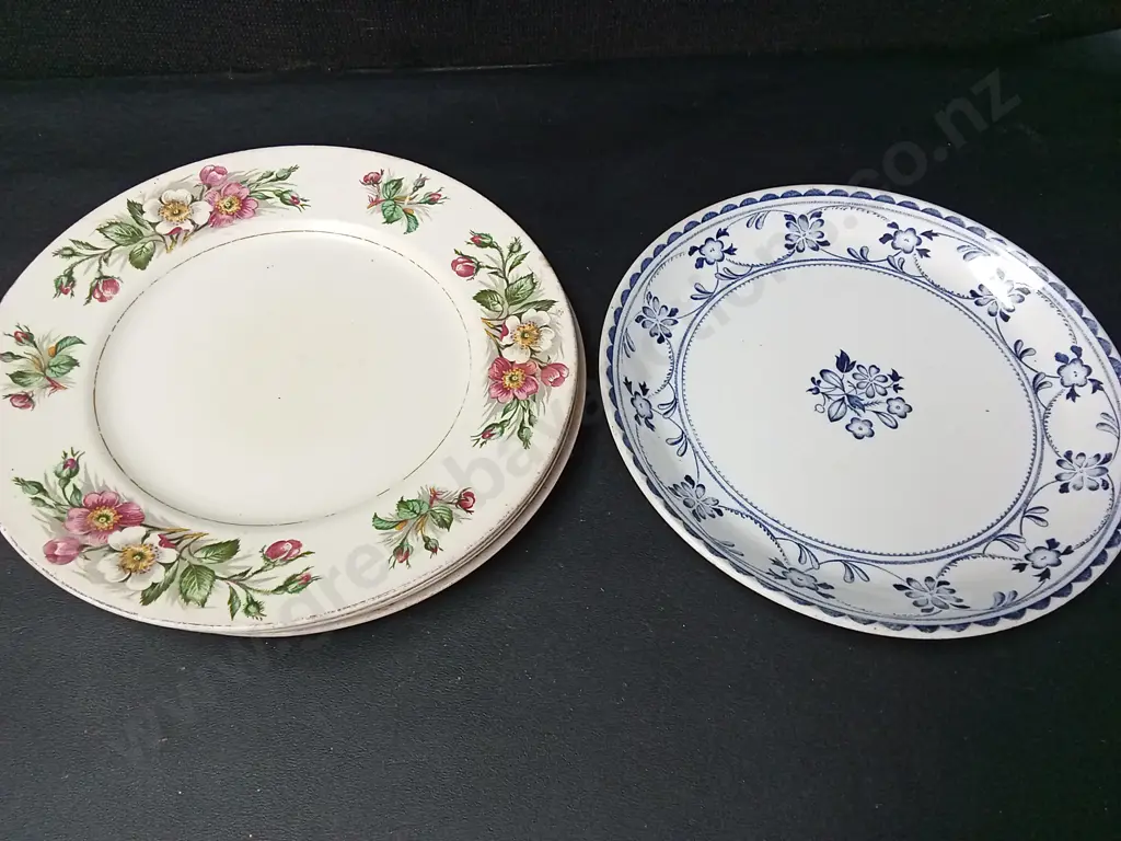 9 VINTAGE PLATES LARGEST L27CM, ALFRED MEAKIN, J&G MEAKIN AND MORE Image 1++