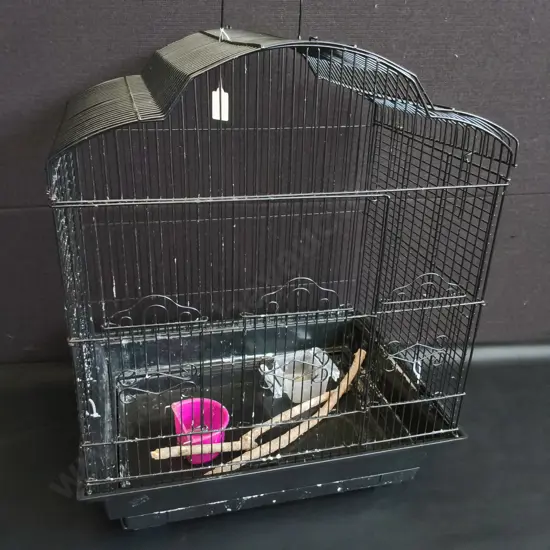 METAL ARCH TOP BIRD CAGE, H 56 CM