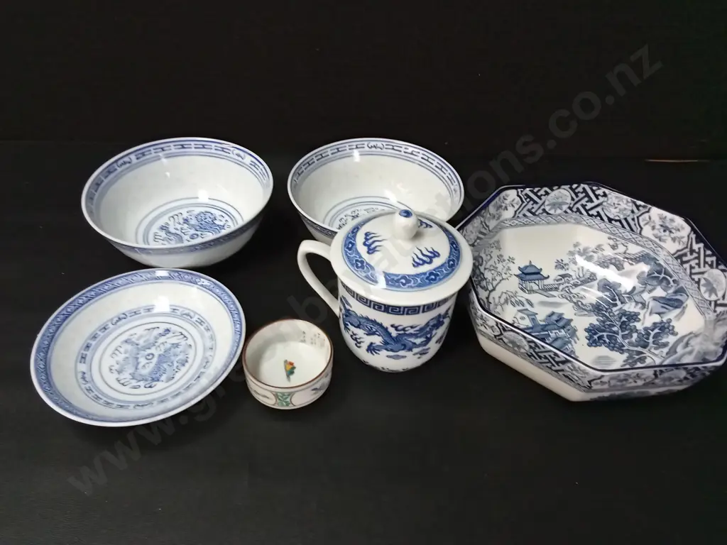 6 ASIAN DISHES LARGEST D19CM Image 1++