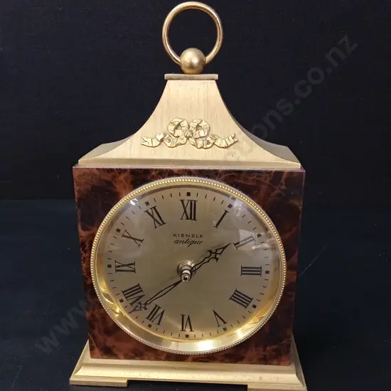 VINTAGE KIENZLE BRASS MANTEL CLOCK H24CM