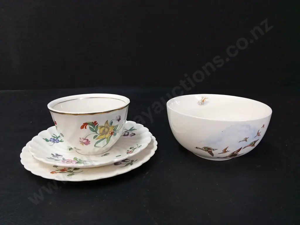 OLDE BRISTOL PORCELAIN TEA TRIO AND AM ASKED MEAKIN ENGLAND BOWL D12CM Image 1++