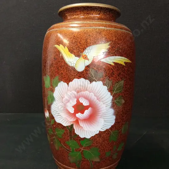 VINTAGE ENAMEL VASE H32CM